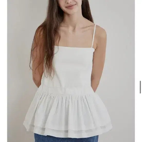 [BUNJANG] Magnete Archive Pintuck Top White Bustier / 마그넷 아카이브 핀턱 탑 화이트 뷔스티에