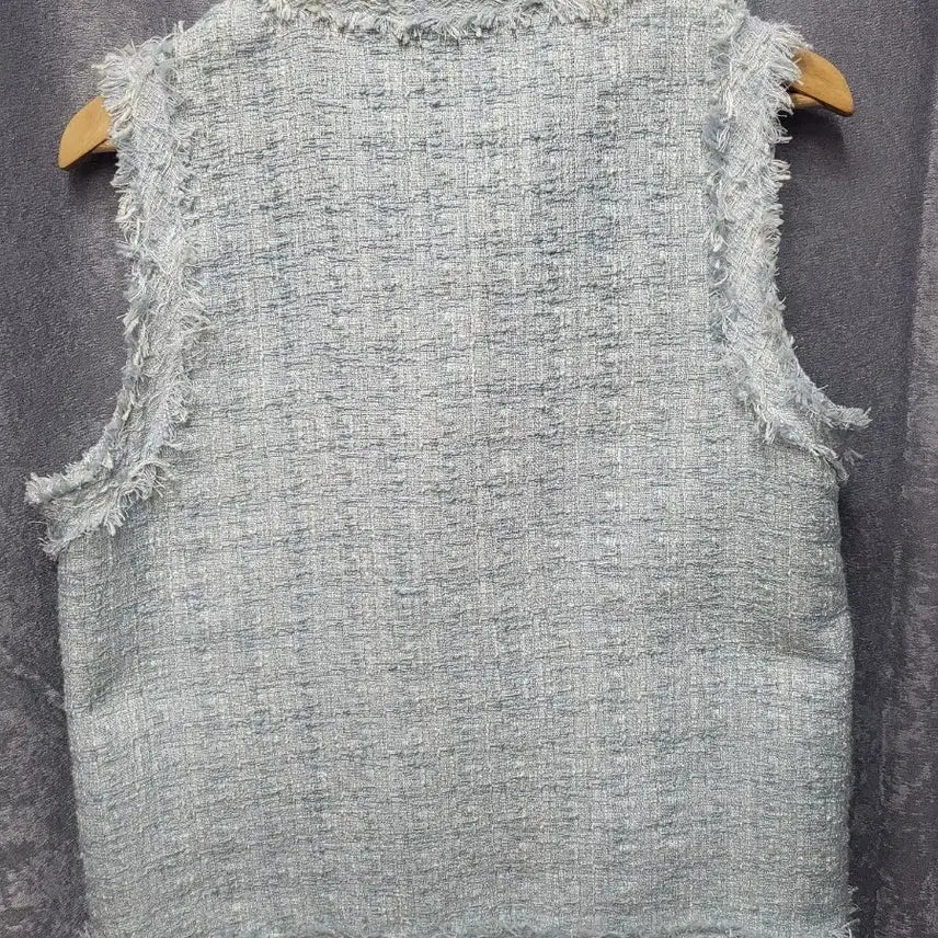 [BUNJANG] Tweed Gilt Button Vest / 소라색 트위드 금장 버튼 베스트 조끼