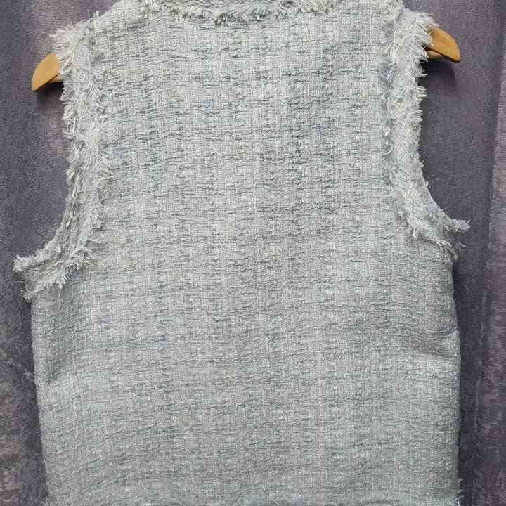 [BUNJANG] Tweed Gilt Button Vest / 소라색 트위드 금장 버튼 베스트 조끼