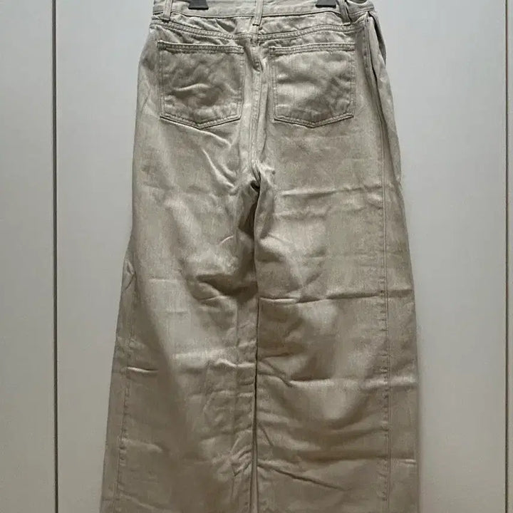 [BUNJANG] The Side Folding Pin Tuck Wide Cotton Pants Beige S / 더스 사이드 폴딩 핀턱 와이드 코튼 팬츠