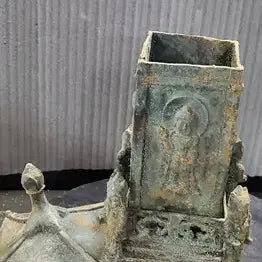 [BUNJANG] Bronze Four-Directional Buddha Reliquary Antique / 청동제 사방불 누각식 사리함 사리장엄구 골동품 고미술품 출토품 청동기