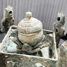 [BUNJANG] Bronze Four-Directional Buddha Reliquary Antique / 청동제 사방불 누각식 사리함 사리장엄구 골동품 고미술품 출토품 청동기