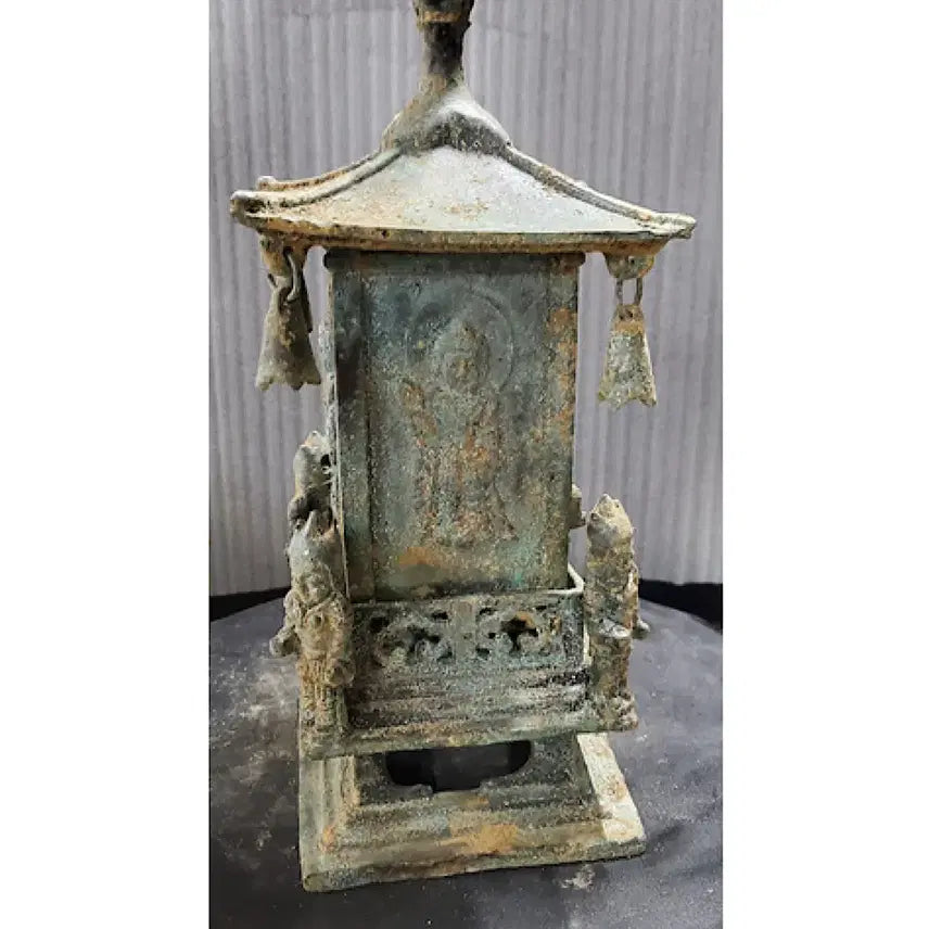 [BUNJANG] Bronze Four-Directional Buddha Reliquary Antique / 청동제 사방불 누각식 사리함 사리장엄구 골동품 고미술품 출토품 청동기