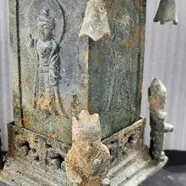 [BUNJANG] Bronze Four-Directional Buddha Reliquary Antique / 청동제 사방불 누각식 사리함 사리장엄구 골동품 고미술품 출토품 청동기