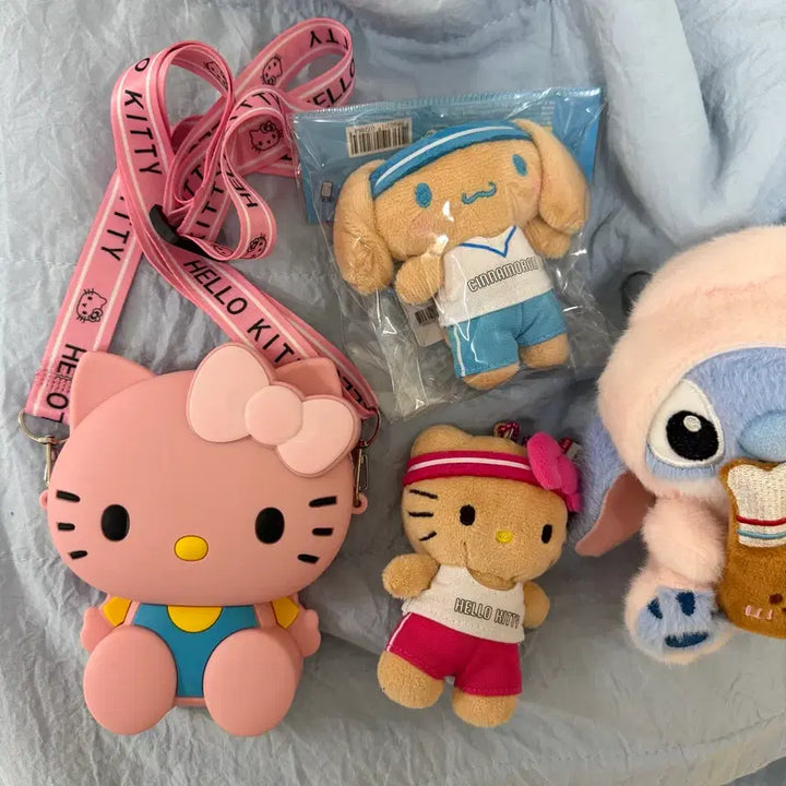 [BUNJANG] Hello Kitty Plush Keychain &amp; Bag / 키티 인형 키링, 키티 가방 새것, 개별