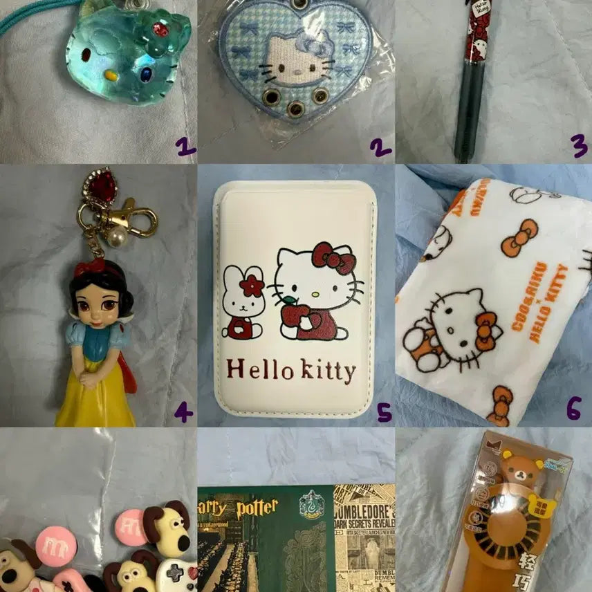 [BUNJANG] Hello Kitty Plush Keychain &amp; Bag / 키티 키링, 가방 새것, 키티 잡화, 해리포터, 리락쿠마 선풍기 개별