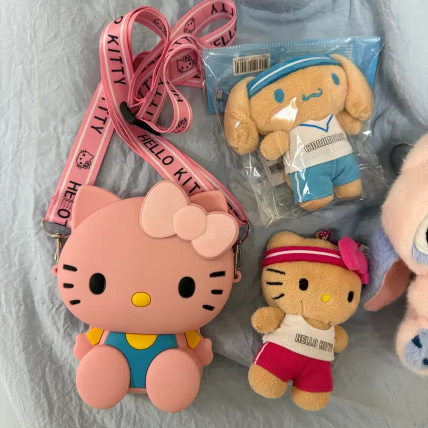 [BUNJANG] Hello Kitty Plush Keychain &amp; Bag / 키티 인형 키링, 키티 가방 새것, 개별
