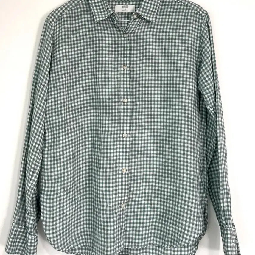 [BUNJANG] Uniqlo Linen Check Shirt (Women&