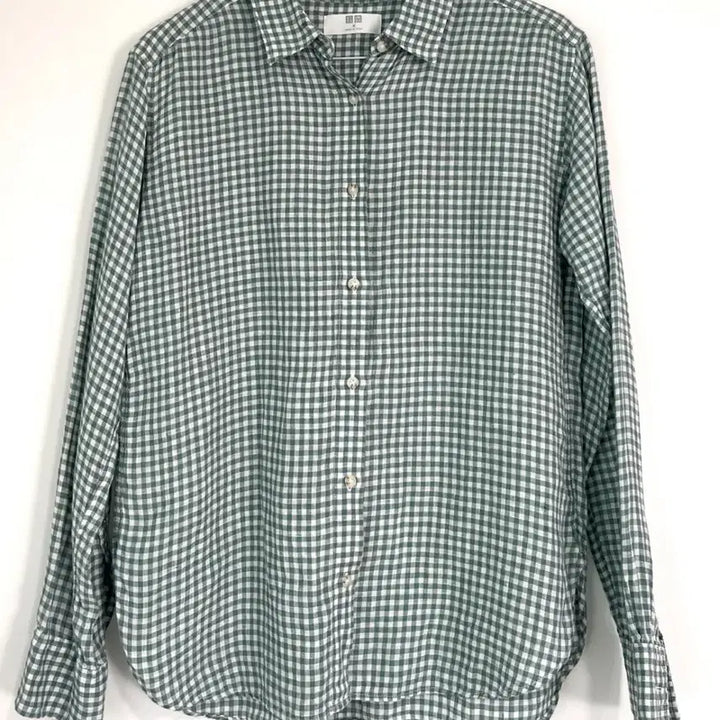 [BUNJANG] Uniqlo Linen Check Shirt (Women&