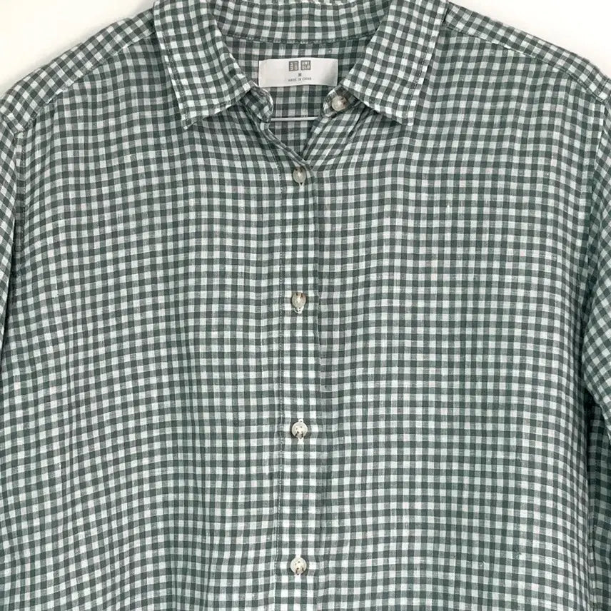 [BUNJANG] Uniqlo Linen Check Shirt (Women&