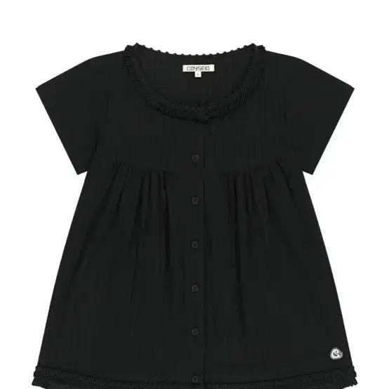 [SOLD OUT] 코이세이오 coyseio 프린지 셔링 블라우스 블랙
