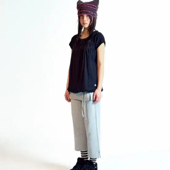 [SOLD OUT] 코이세이오 coyseio 프린지 셔링 블라우스 블랙