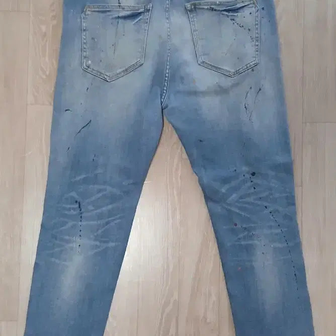 [BUNJANG] Zara Span Slim Fit Paint Ripped Jeans / 자라 Zara 스판 슬림핏 페인트 찢청 36