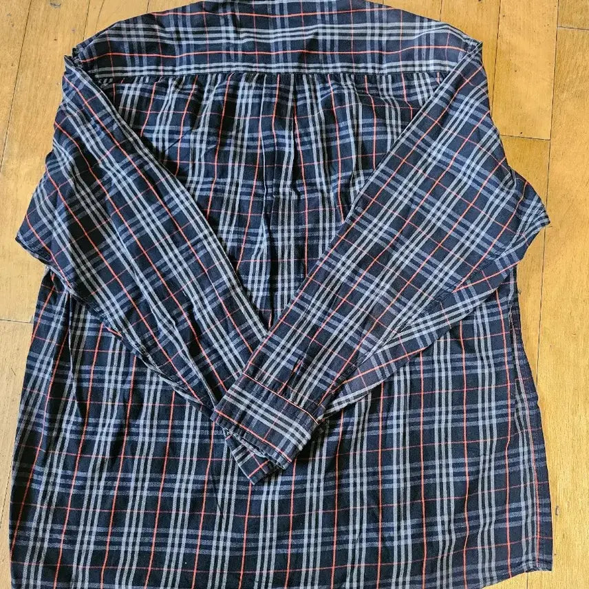 [BUNJANG] Burberry Checkered Long Sleeve Shirt (XL) / 버버리 체크 남방 셔츠 긴팔 43(XL)