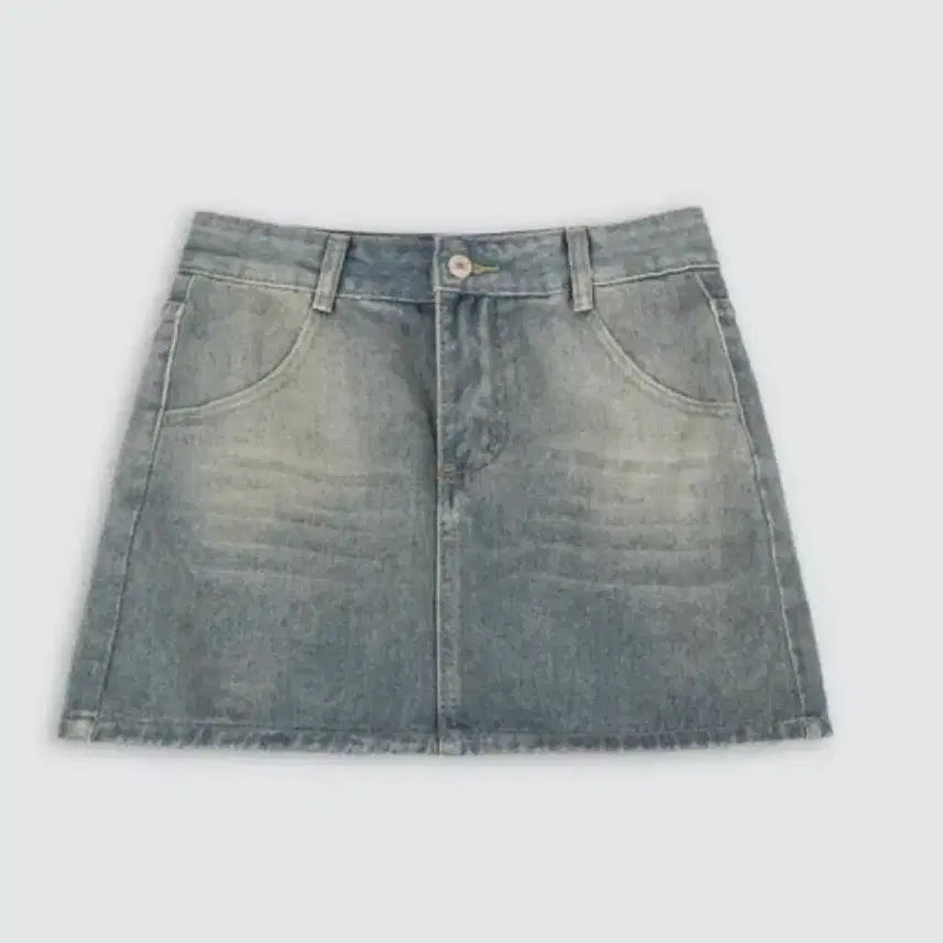 [BUNJANG] Y2K H-Line Denim Mini Skirt with Built-in Shorts / [속바지 내장] y2k H라인 데님 청 미니 스커트