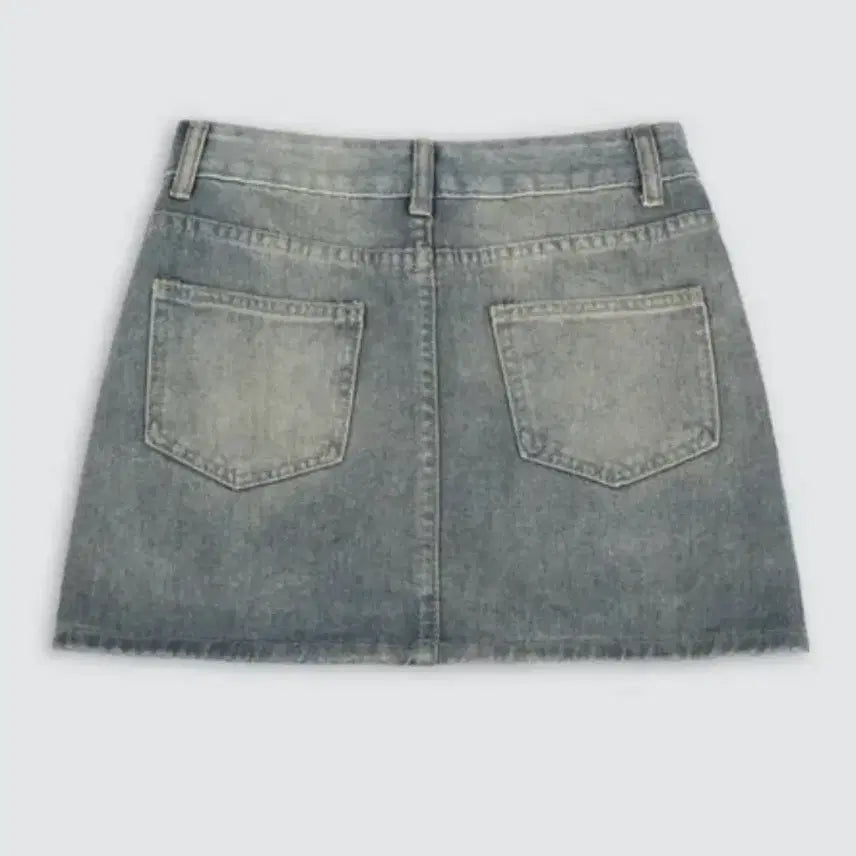 [BUNJANG] Y2K H-Line Denim Mini Skirt with Built-in Shorts / [속바지 내장] y2k H라인 데님 청 미니 스커트
