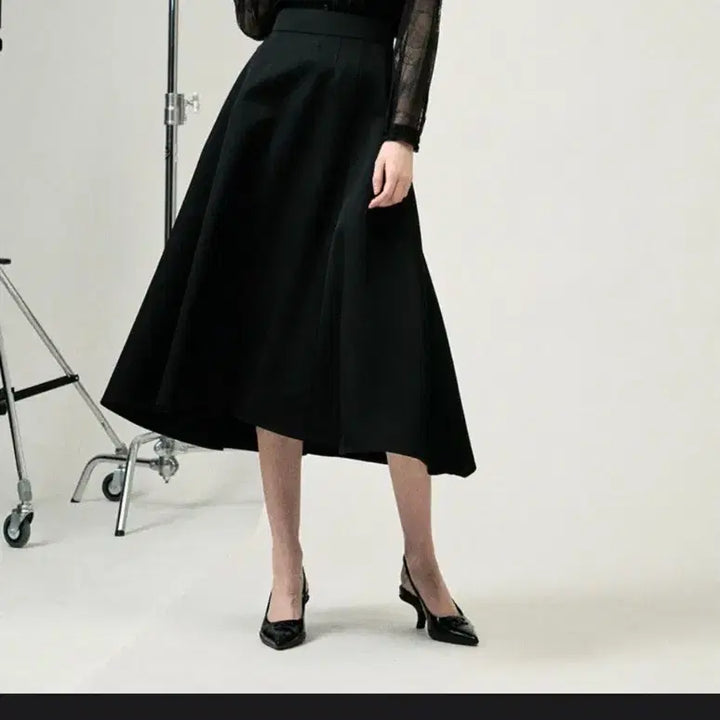 [BUNJANG] Time Wool Back-Banding Flare Skirt / 타임 울 백밴딩 플레어 스커트