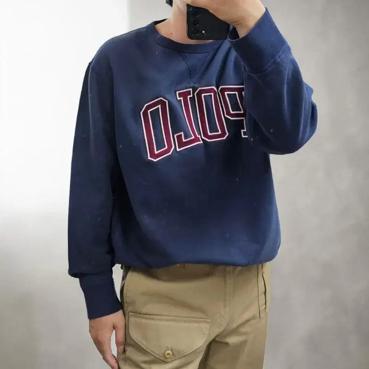 [BUNJANG] Polo Ralph Lauren Qr Sweatshirt XL Deep Navy / 폴로 랄프포렌 큐알 맨투맨 XL M0316