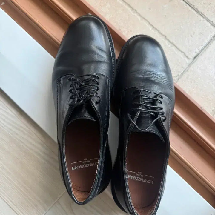 [BUNJANG] Lorenzo Banfi Derby Black Leather Shoes Size 255 / 로렌조반피 더비 255