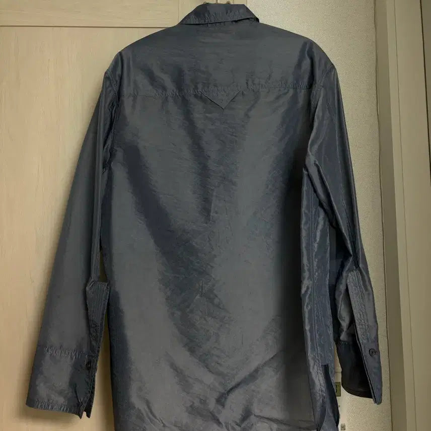 [BUNJANG] Low Classic See-Through Stitch Shirt - Blue / 로우클래식 SEE-THROUGH STITCH SHIRT_BLUE