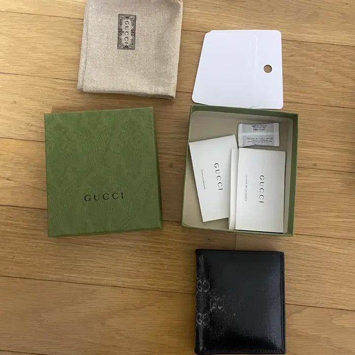 [BUNJANG] Gucci Black Canvas Coating Bifold Wallet / 구찌 블랙캔버스코팅 반지갑