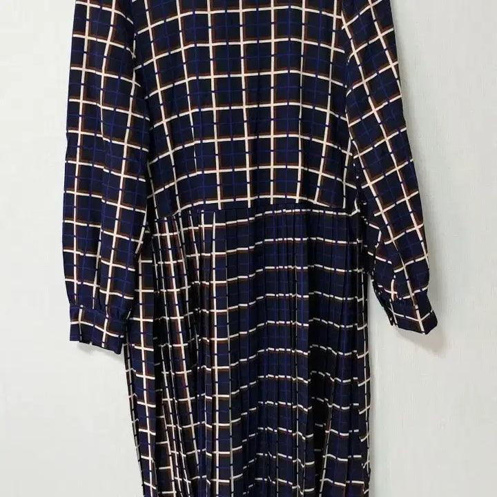 [BUNJANG] Plastic Island Check Pleated Midi Dress / [S] 플라스틱아일랜드 체크 플리츠 원피스 (상태 좋음/하객룩 추천)