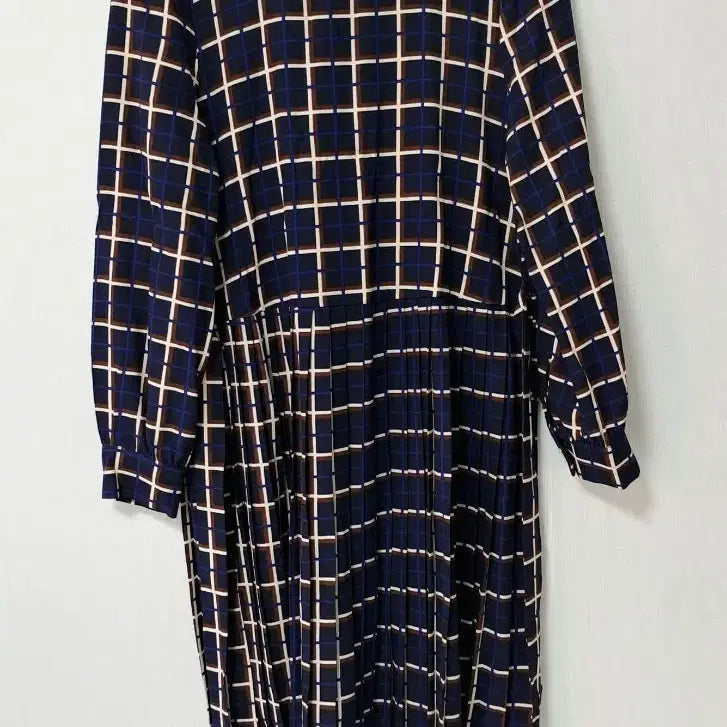 [BUNJANG] Plastic Island Check Pleated Midi Dress / [S] 플라스틱아일랜드 체크 플리츠 원피스 (상태 좋음/하객룩 추천)
