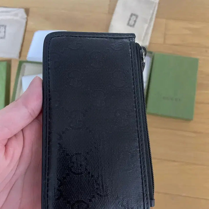 [BUNJANG] Gucci Black Canvas Coating Card Holder / 구찌 블랙캔버스코팅 카드지갑