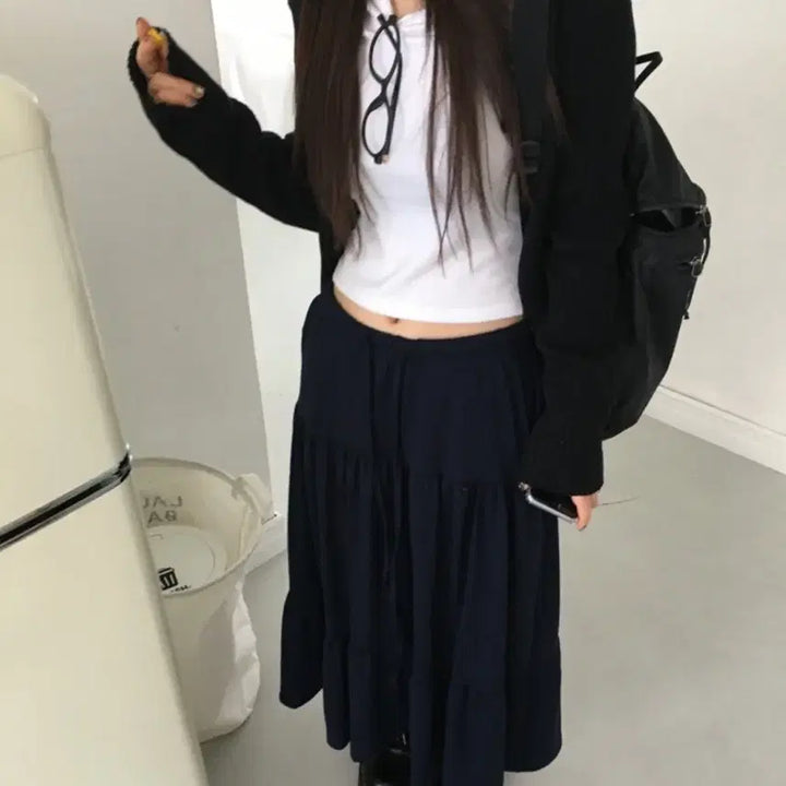 [BUNJANG] Our Cabinet Navy Long Skirt / 아워캐비넷 롱스커트 품절제품