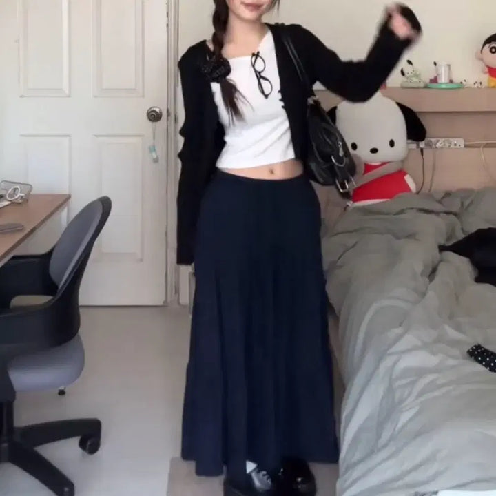 [BUNJANG] Our Cabinet Navy Long Skirt / 아워캐비넷 롱스커트 품절제품