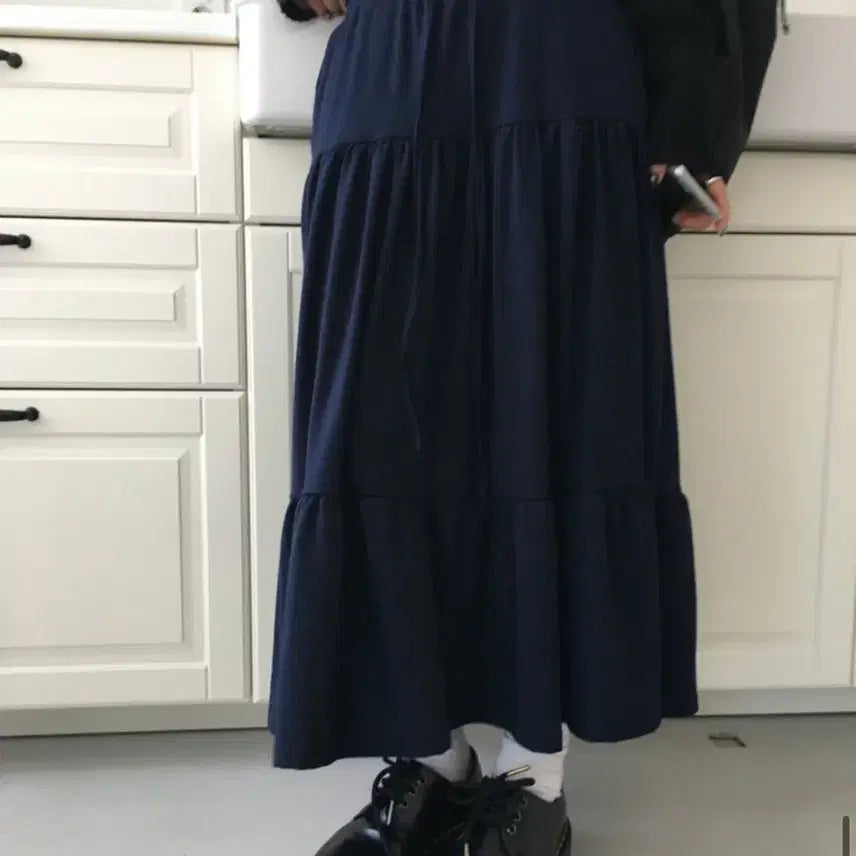 [BUNJANG] Our Cabinet Navy Long Skirt / 아워캐비넷 롱스커트 품절제품