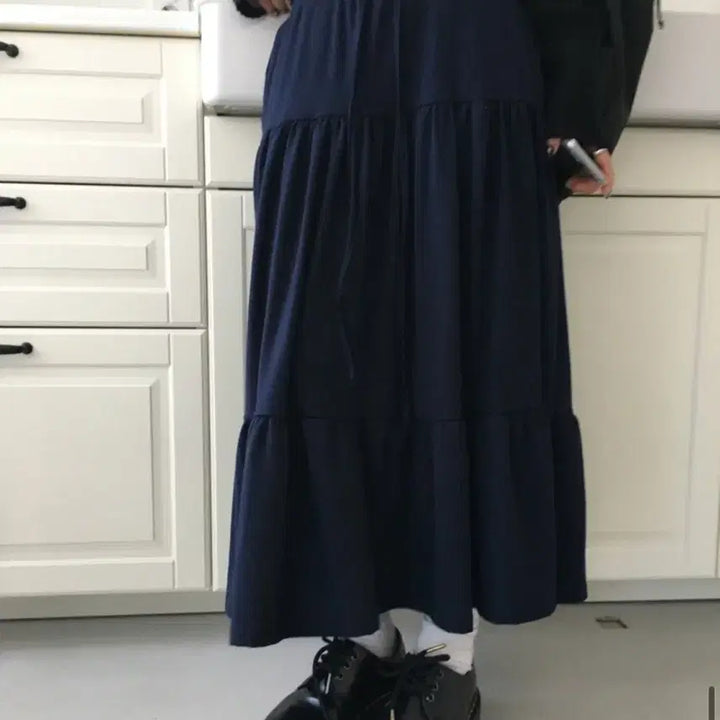[BUNJANG] Our Cabinet Navy Long Skirt / 아워캐비넷 롱스커트 품절제품