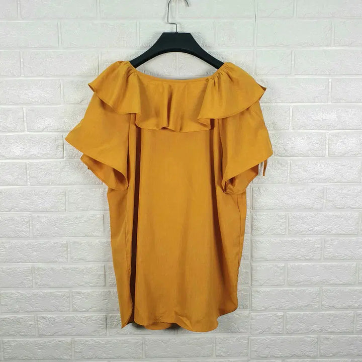 [BUNJANG] Mujack Frill Blouse Mustard Yellow / [F]무자크 프릴 블라우스