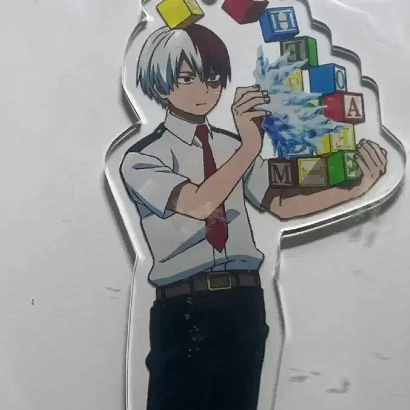[BUNJANG] My Hero Academia Todoroki Acrylic Keyring / 히로아카 토도로키 나무블록 아크릴 키링 챰