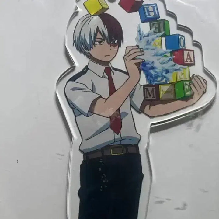 [BUNJANG] My Hero Academia Todoroki Acrylic Keyring / 히로아카 토도로키 나무블록 아크릴 키링 챰