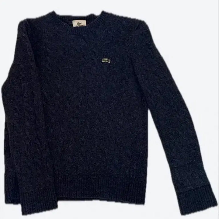 [BUNJANG] LACOSTE Cable Knit Sweater Navy / LACOSTE 라코스테 케이블 니트 스웨터 네이비