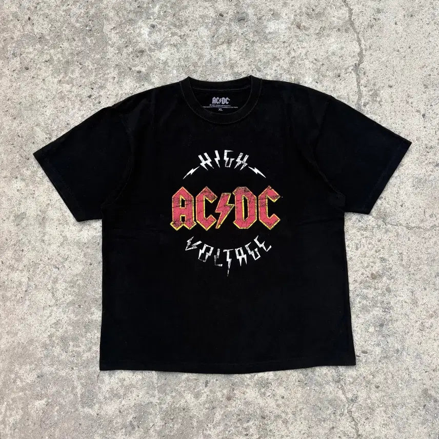 [BUNJANG] AC/DC Vintage Print Black T-Shirt (XL) / (XL) AC/DC 프린팅 블랙 반팔 티셔츠