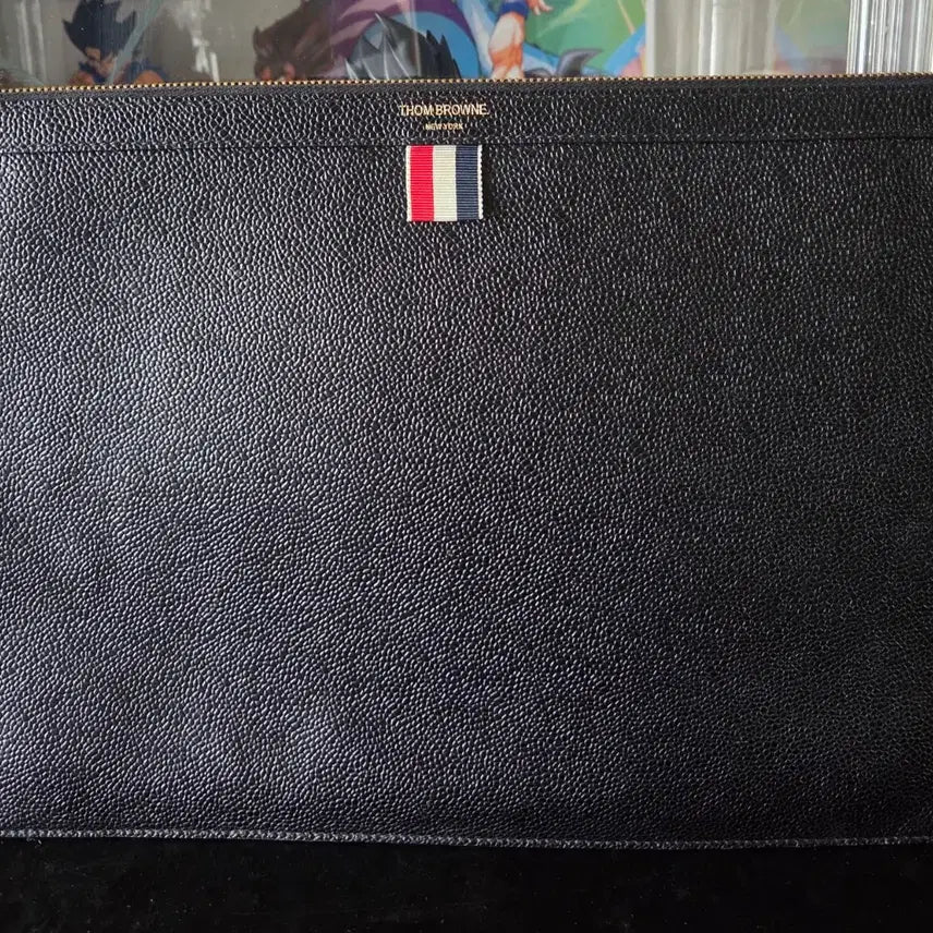 [BUNJANG] Thom Browne Leather Clutch Bag / [정품] 톰브라운 블랙 레더 클러치백(아이패드12.9 사이즈)