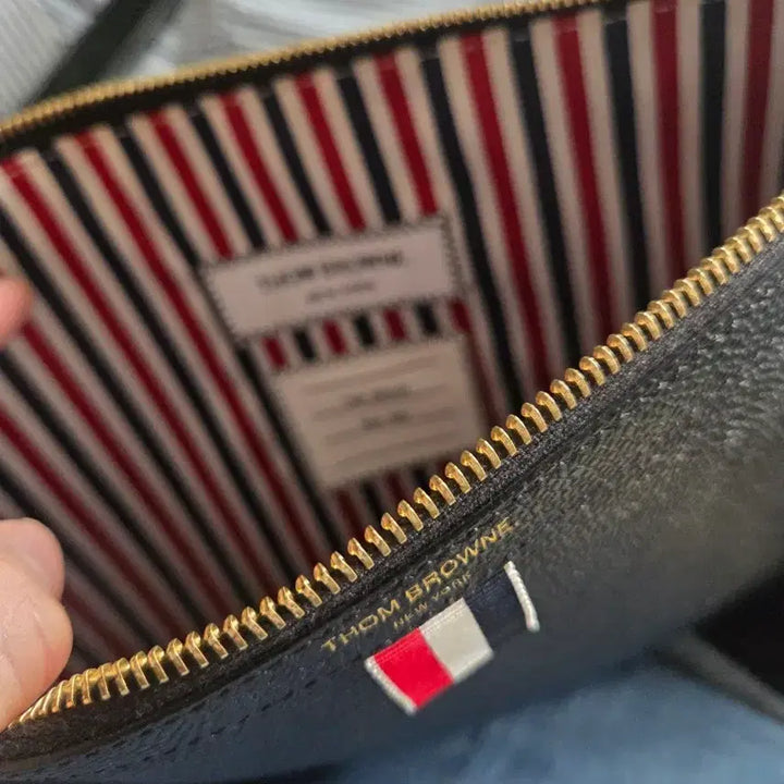 [BUNJANG] Thom Browne Leather Clutch Bag / [정품] 톰브라운 블랙 레더 클러치백(아이패드12.9 사이즈)