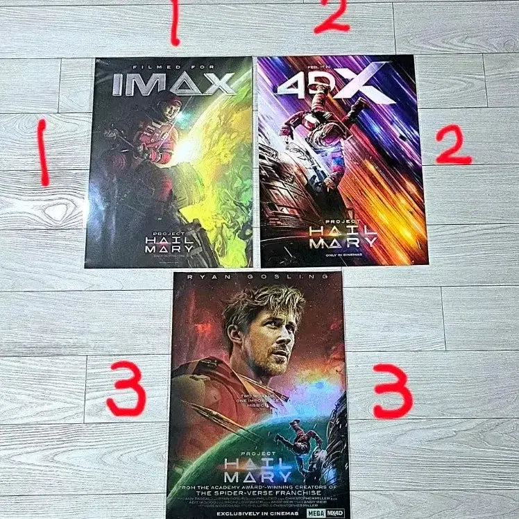 [BUNJANG] Project Hail Mary IMAX, 4DX, MX4D Poster Set / 프로젝트헤일메리 IMAX아이맥스 포스터  4DX포디포스터 MX4D 포스터