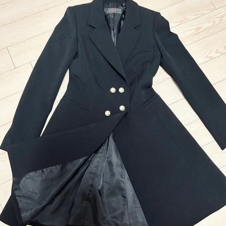 [BUNJANG] SOUP Pearl Embellished Long Blazer Dress / 숲 SOUP 진주 장식 롱 블레이저 정장 원피스
