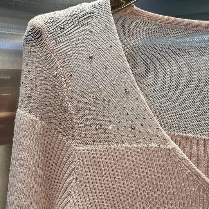[BUNJANG] High-Quality Pink Cubic Cardigan / 새상품 수입의류 고퀄 핑크 큐빅가디건