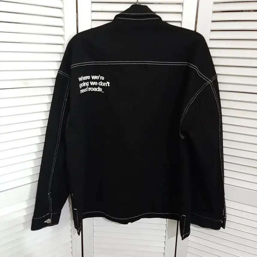 [BUNJANG] TWRK Black Stitch Work Shirt Jacket XL / twrk 블랙 스티치 워크 셔츠 자켓XL