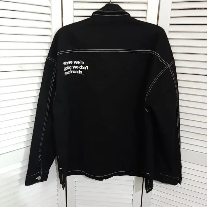[BUNJANG] TWRK Black Stitch Work Shirt Jacket XL / twrk 블랙 스티치 워크 셔츠 자켓XL