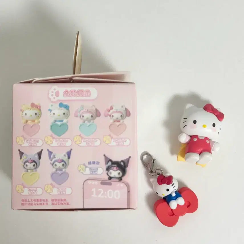 [BUNJANG] Hello Kitty Hyper Yellow Kitty Keychain + Figure Set / 헬로키티 히퍼 노랑키티 + 키링 + 피규어