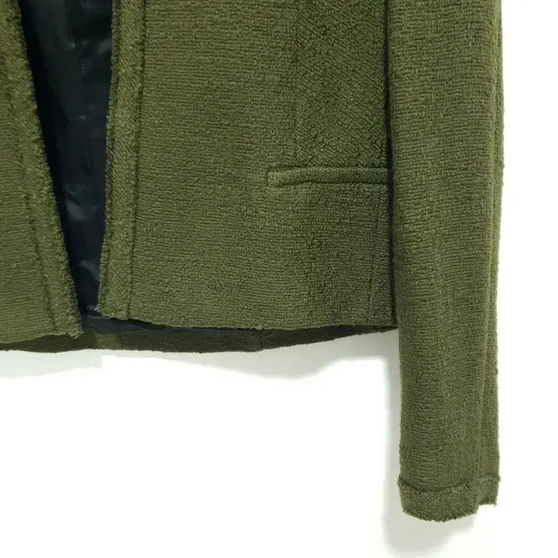 [BUNJANG] Zara Textured Shoulder Pad Non-Button Jacket / 자라 텍스쳐 숄더 패드 논버튼 자켓 M_M2076