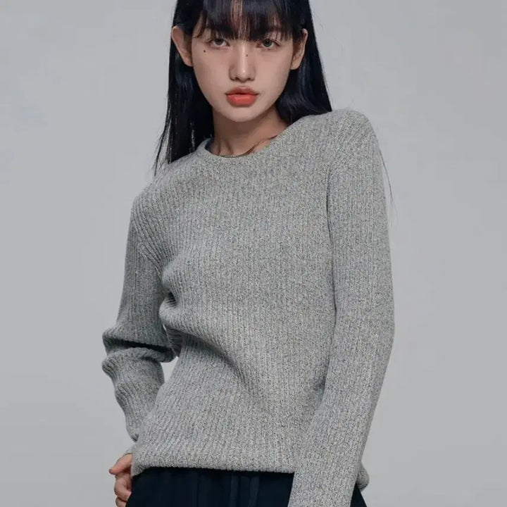 [BUNJANG] Chicks Croy Slim Knit Oatmeal / 지그재그 에이블리 무신사 칙스 크로이 슬림 니트 오트밀