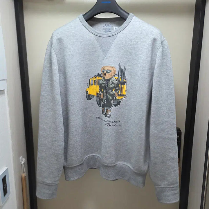 [BUNJANG] Ralph Lauren Double Knit Sweatshirt Andover Heather Gray L / 랄프로렌 / 더블 니트 스웨트셔츠 앤도버 헤더 그레이 / L