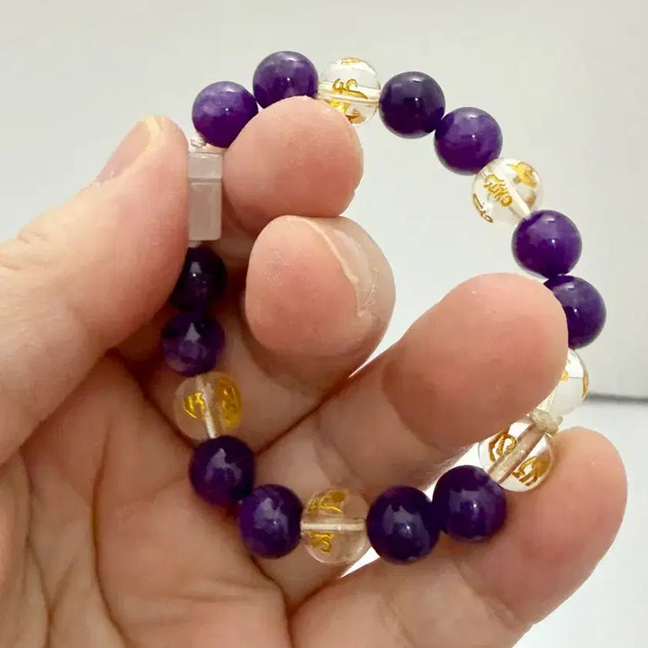 [BUNJANG] Amethyst &amp; Onyx 18-Bead Prayer Beads / 자수정 18염주 부처님오신날 기념 작은 염주(팔찌변경가능)