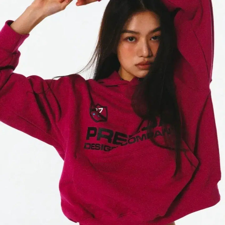 [BUNJANG] Musinsa Frienda PDC Hoodie Magenta L / 무신사 프렌다 PDC HOODIE 유니폼 후드티 마젠타 NO기모 L